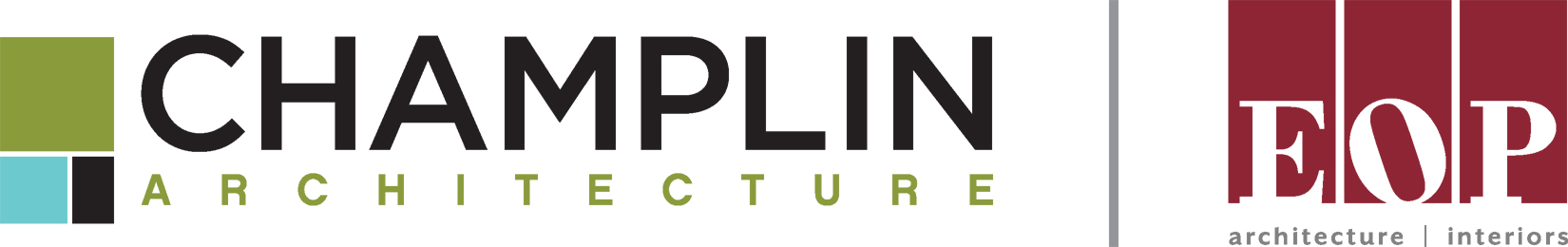 A logo that says Champlin Architecture and EOP Architecture and Interiors